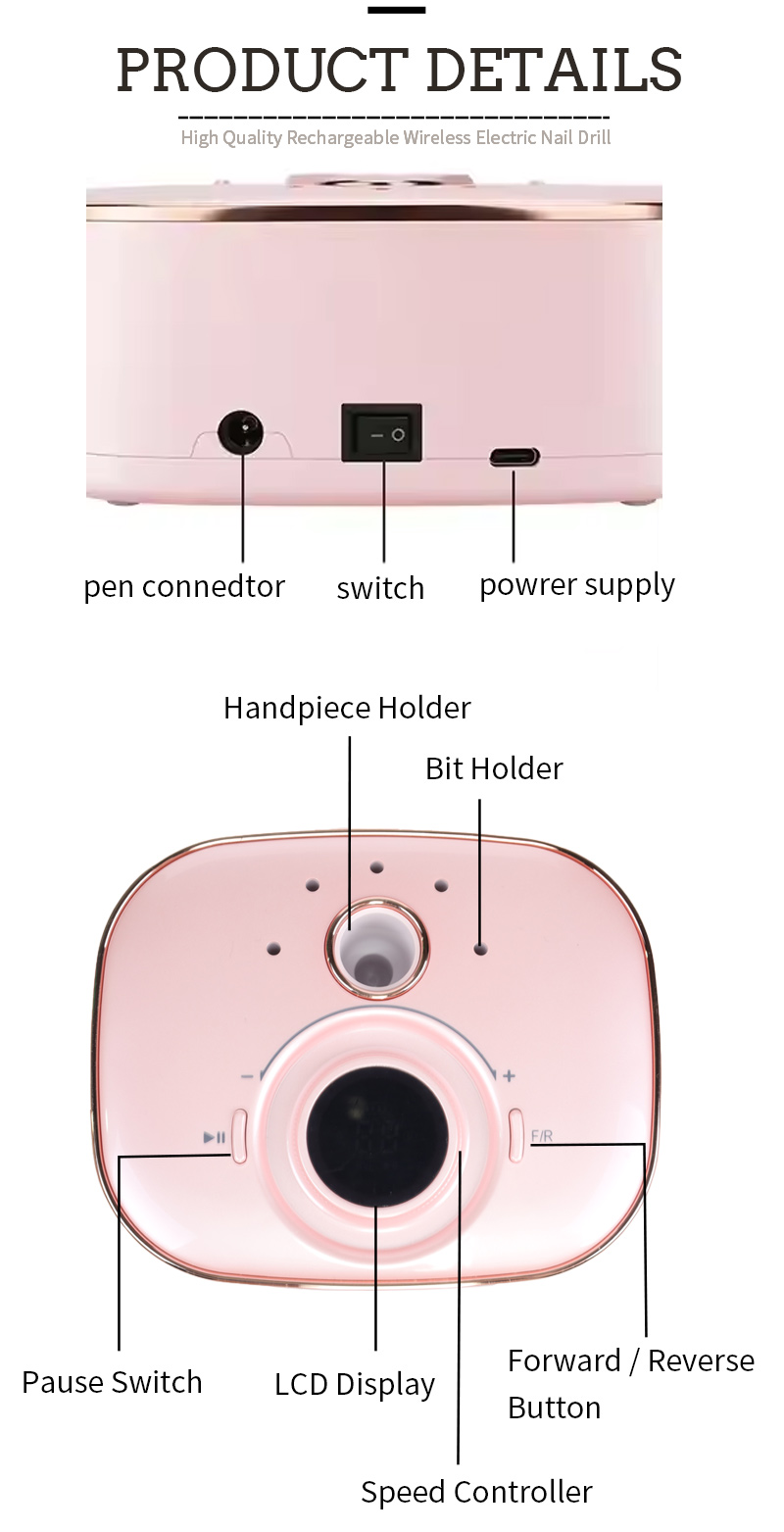 Grinding drill pen with charging base
